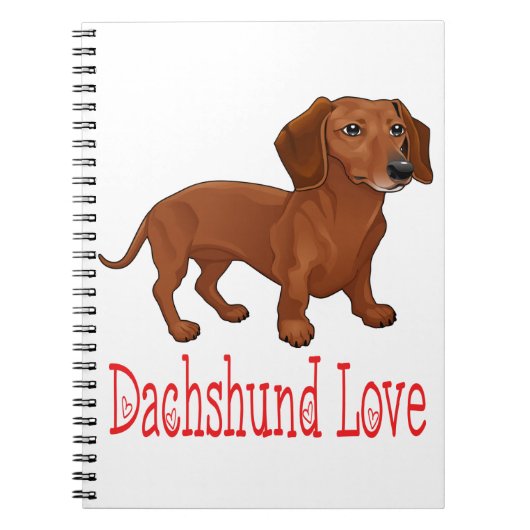 Carnet Dachshund Cartoon Puppy Dog Love (Devant)