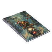Carnet Dachshund Chien équitation moto Noël (Côté Droit)