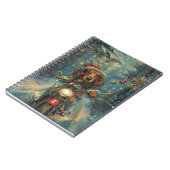 Carnet Dachshund Chien équitation moto Noël (Côté gauche)