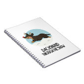 Carnet Dachshund Dans La Neige Blague De Noël Drôle (Côté Droit)