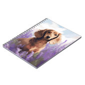 Carnet Dachshund dans le champ Lavender (Côté gauche)