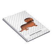 Carnet Dachshund de bande dessinée à poil long rouge sabl (Côté Droit)