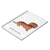 Carnet Dachshund de bande dessinée à poil long rouge sabl (Côté gauche)