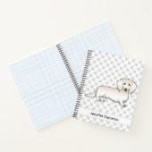Carnet Dachshund de dessin animé à longs poils crème & Te (Intérieur)