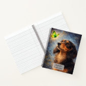 Carnet Dachshund et Papillon Vert (Intérieur)