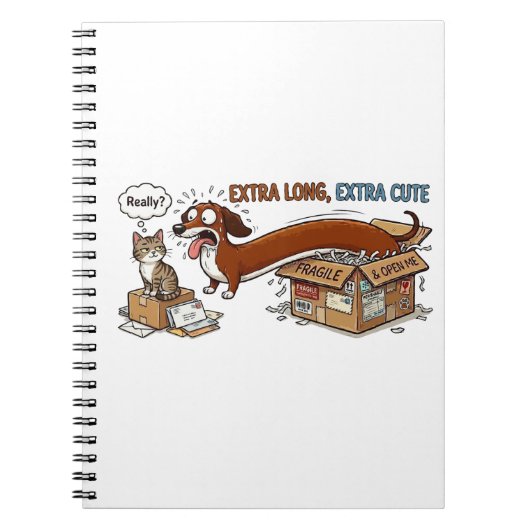 Carnet Dachshund Extra Long et Extra Mignon (Devant)