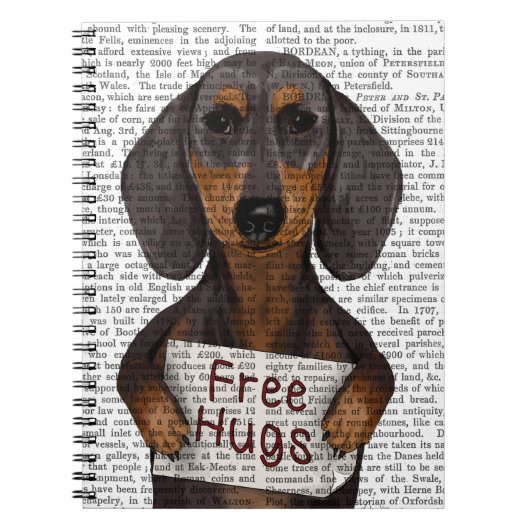 Carnet Dachshund Free Hugs (Devant)