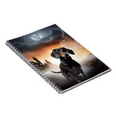 Carnet Dachshund Halloween effroi (Côté Droit)