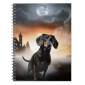 Carnet Dachshund Halloween effroi (Devant)