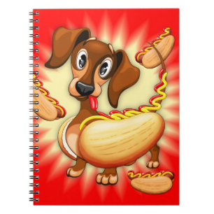 Carnet Dachshund Hot Dog mignonne et drôle de caractère