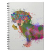 Carnet Dachshund & Lunettes Rainbow Splash (Devant)