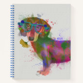 Carnet Dachshund & Lunettes Rainbow Splash (Devant)