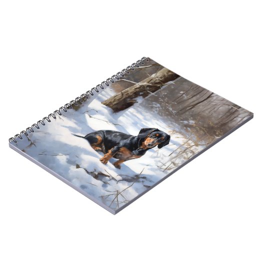 Carnet Dachshund Qu'Il Neige Noël (Côté gauche)