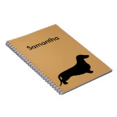 Carnet Dachshund silhouette noire + vos idées (Côté Droit)
