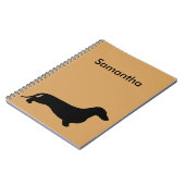 Carnet Dachshund silhouette noire + vos idées (Côté gauche)