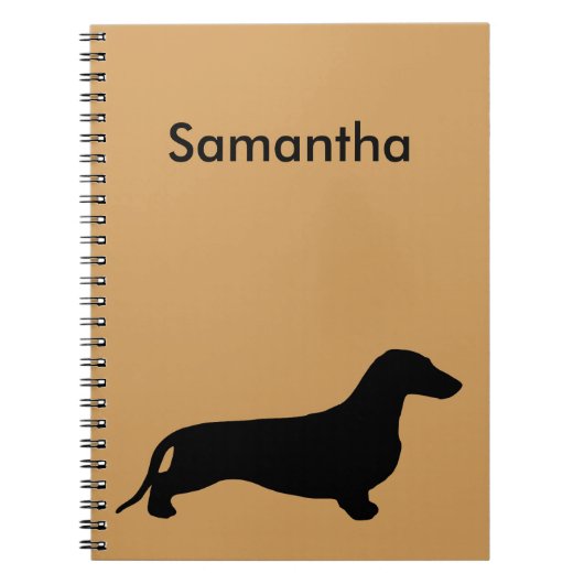 Carnet Dachshund silhouette noire + vos idées (Devant)