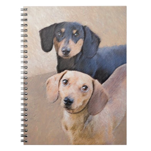 Carnet Dachshund (Smooth) Peinture - Art Chien original (Devant)