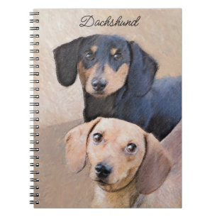 Carnet Dachshund (Smooth) Peinture - Art Chien original