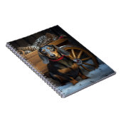 Carnet Dachshund Snows Sleigh Décor de Noël (Côté Droit)
