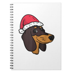 Carnet Dachshund Weiner Chien Père Noël Noël