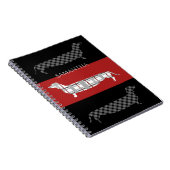 Carnet Dachshunds plaid sur rouge et noir Personnalisé (Côté Droit)