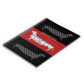 Carnet Dachshunds plaid sur rouge et noir Personnalisé (Côté gauche)