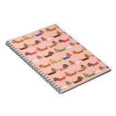 Carnet Dachshunds sur rose (Côté Droit)