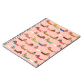 Carnet Dachshunds sur rose (Côté gauche)