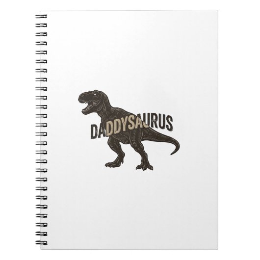 Carnet Daddysaurus Dinosaur Vintage Engraving Shirt Desig (Devant)