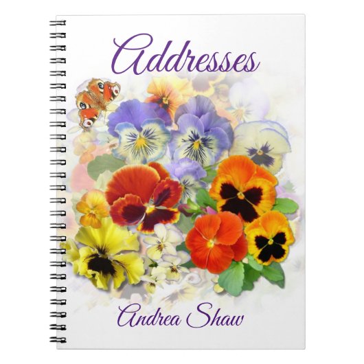 Carnet d'adresses Pansy et Butterfly (Devant)