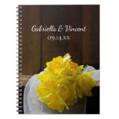Carnet Daffodiles rustiques et Mariage campagnard en bois (Devant)