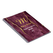 Carnet d'agate Burgundy & Gold Glitter (Côté Droit)