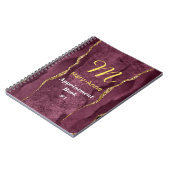 Carnet d'agate Burgundy & Gold Glitter (Côté gauche)