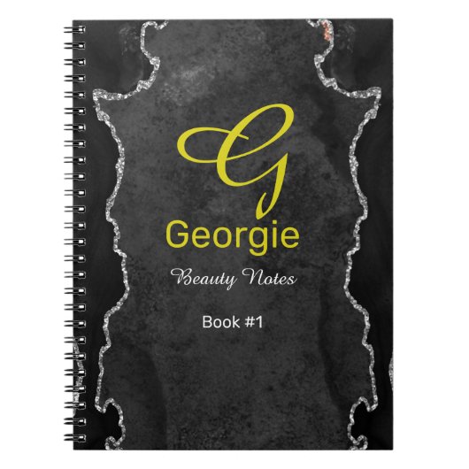 Carnet d'agate noir et argent (Devant)