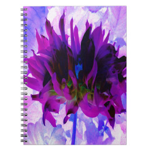 Carnet Dahlia Cactus Violet et Noir Époustouflant