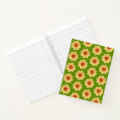 Carnet Dahlia jaune motif floral sur vert (Intérieur)
