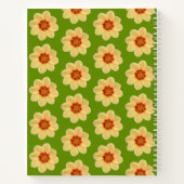 Carnet Dahlia jaune motif floral sur vert (Dos)