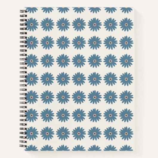 Carnet Daisy Bleue Et Crème (Devant)