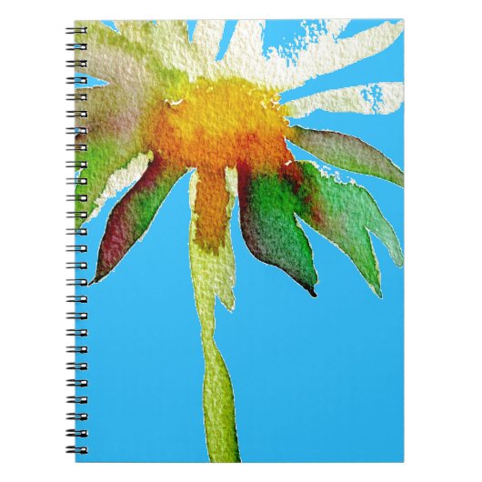 Carnet Daisy Blue Modern Art fleur (Devant)