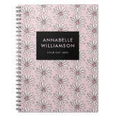 Carnet Daisy florale moderne rose (Devant)