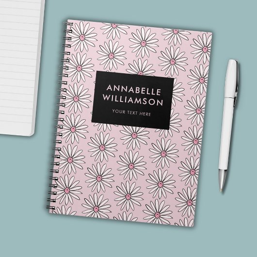 Carnet Daisy florale moderne rose