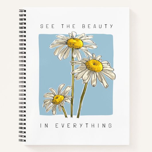 Carnet Daisy Flowers Beauté Slogan (Devant)