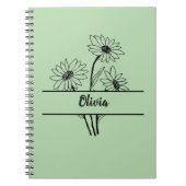 Carnet Daisy notebook personalized gift for girls (Devant)