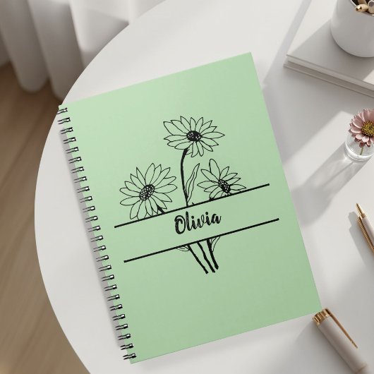Carnet Daisy notebook personalized gift for girls