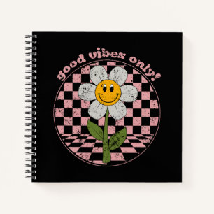 Carnet Daisy rétro des années 70 Good Vibes uniquement
