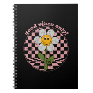 Carnet Daisy rétro des années 70 Good Vibes uniquement