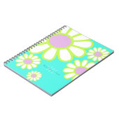 Carnet Daisy Simple Monogram Aqua (Côté gauche)