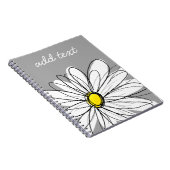 Carnet Daisy tendance avec gris et jaune (Côté Droit)