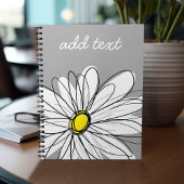 Carnet Daisy tendance avec gris et jaune