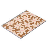 Carnet Daisy Time Cute Floral Pattern Brown et Blush (Côté gauche)